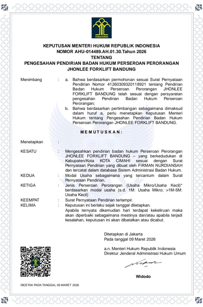 Sertifikat Pendirian